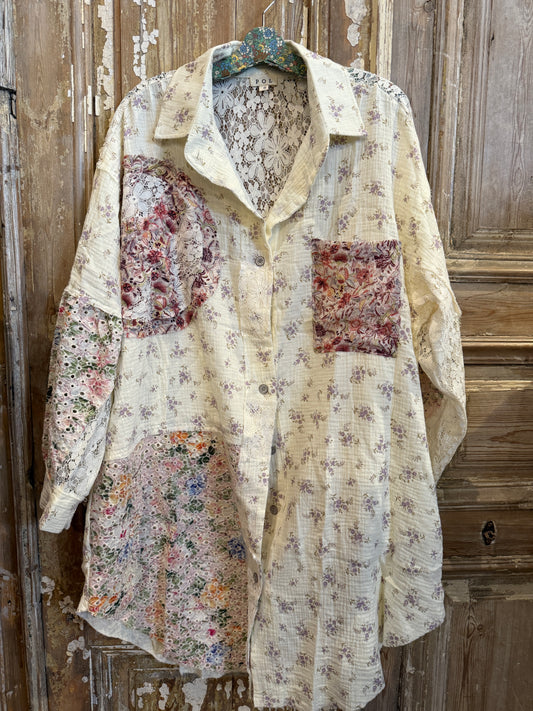 Long Peace & Lace Top