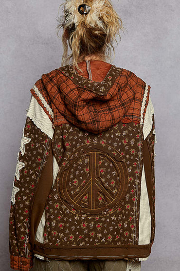 Floral Peace Back Hoodie