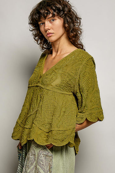 Scallopped Edge Crochet Top