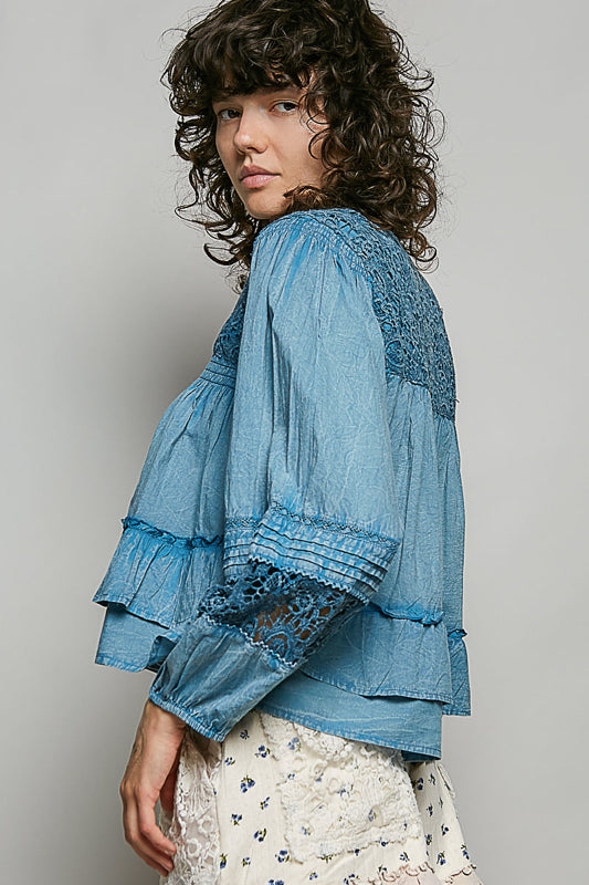 Ruffled Crochet Top