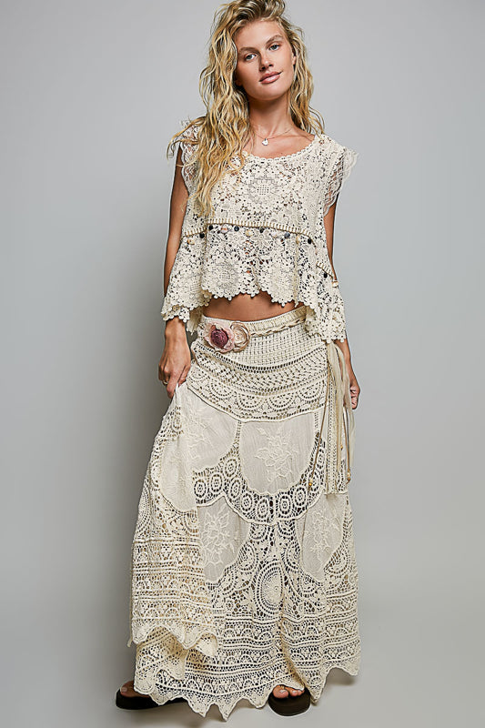 Crochet Lace Maxi Skirt