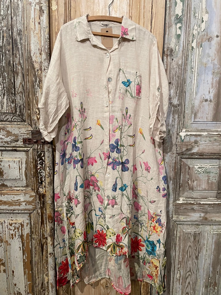 Floral Linen Duster
