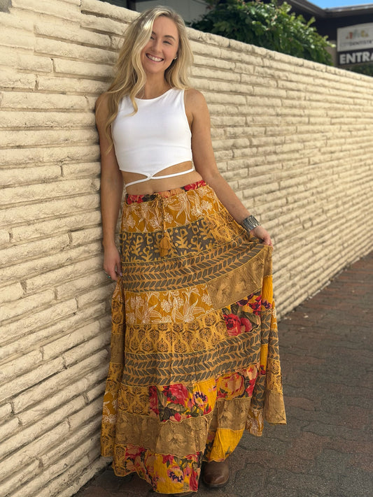 Boho Cotton Patchwork Skirt