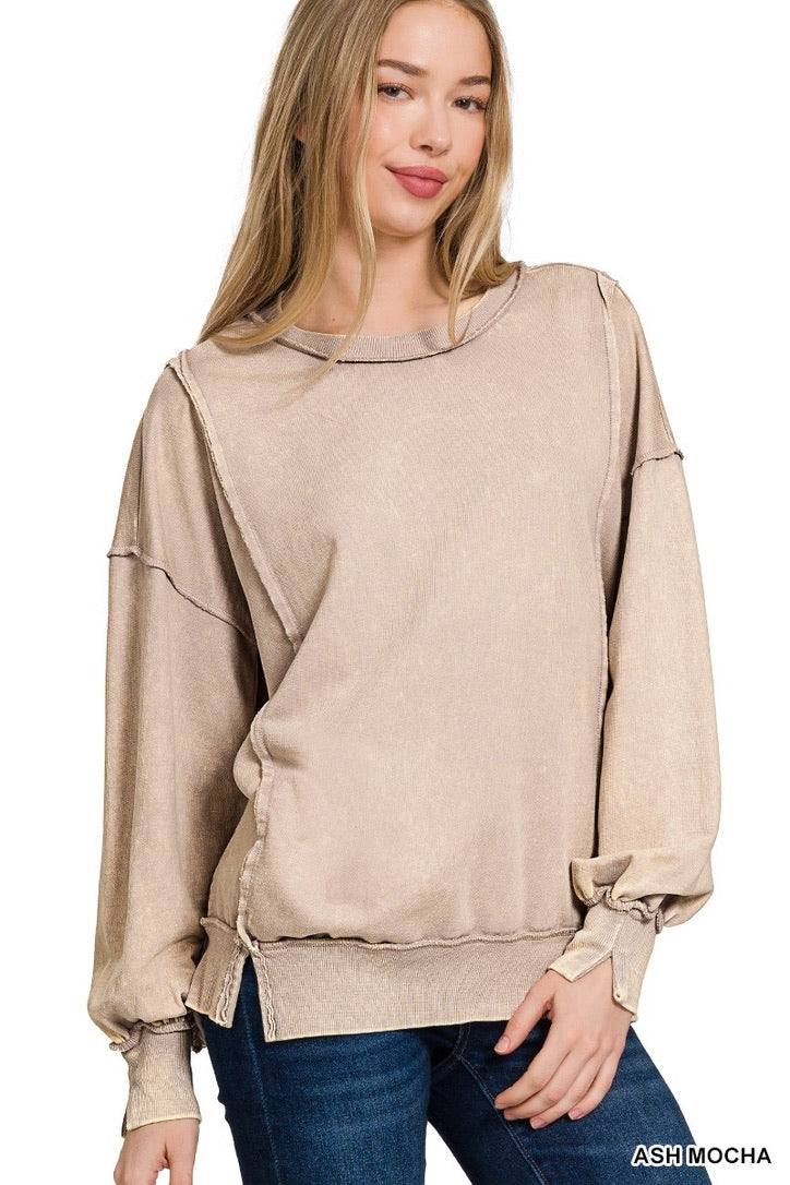 Split Cuff Sweatshirt-9871