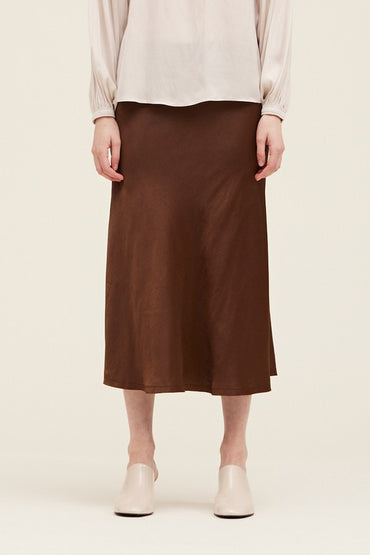 Fit & Flare Satin Skirt