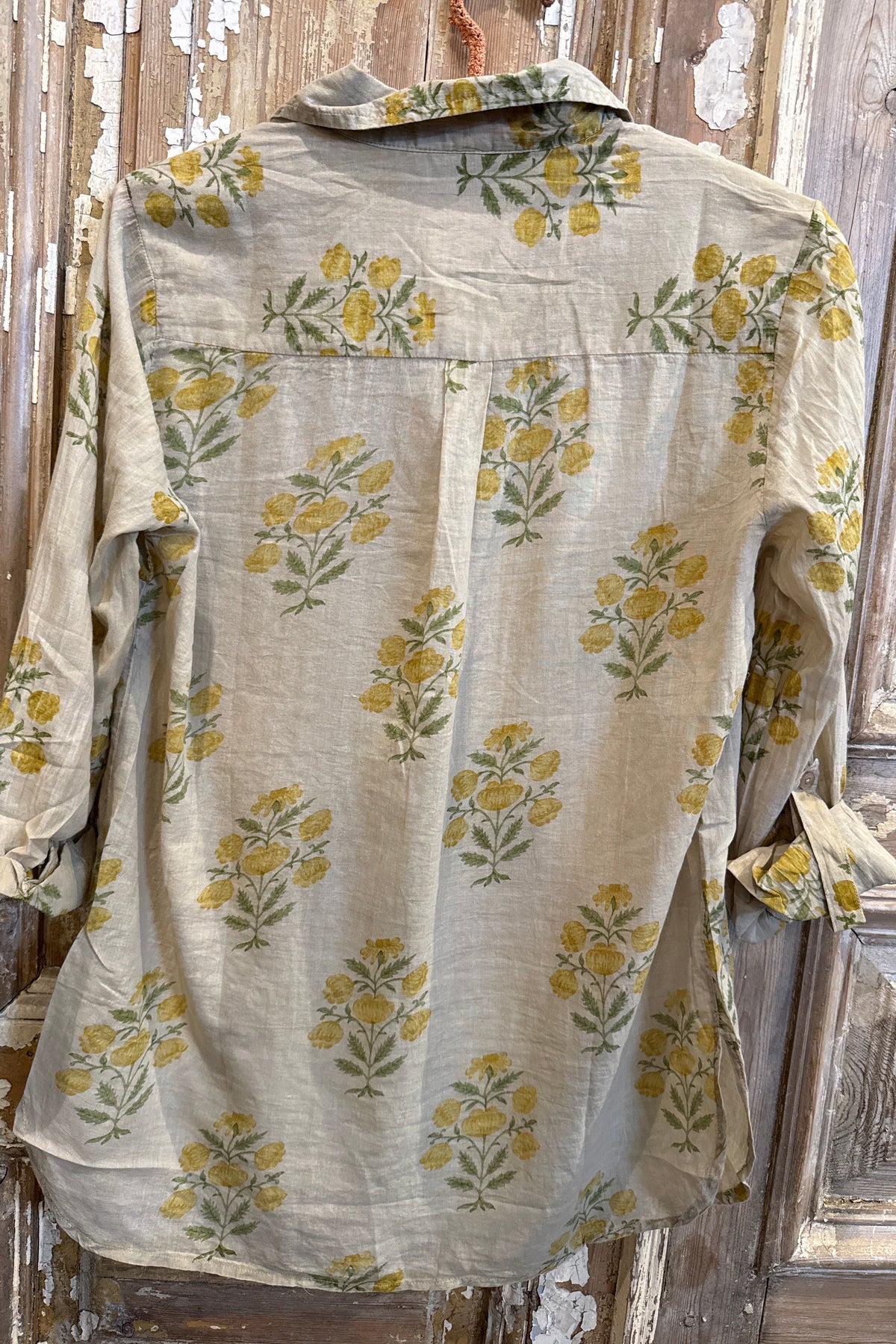Front Pocket Floral Blouse