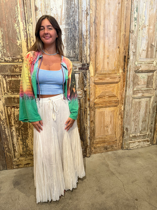 Cotton Long Flare Skirt