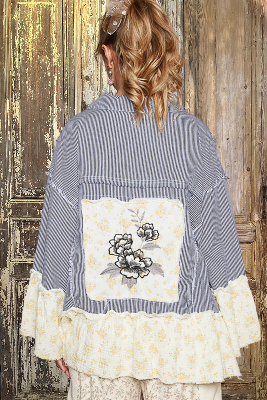Stripes & Floral Mix Jacket
