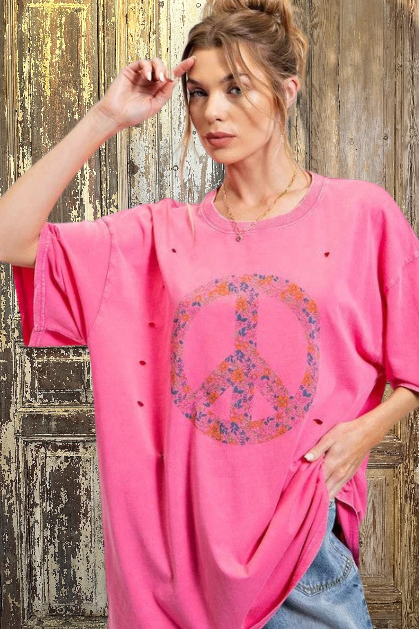 Up Cycled Peace Poncho