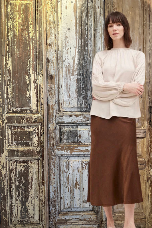 Fit & Flare Satin Skirt