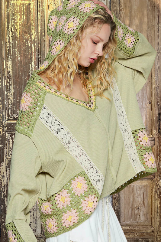 Crochet Hood Top-9853