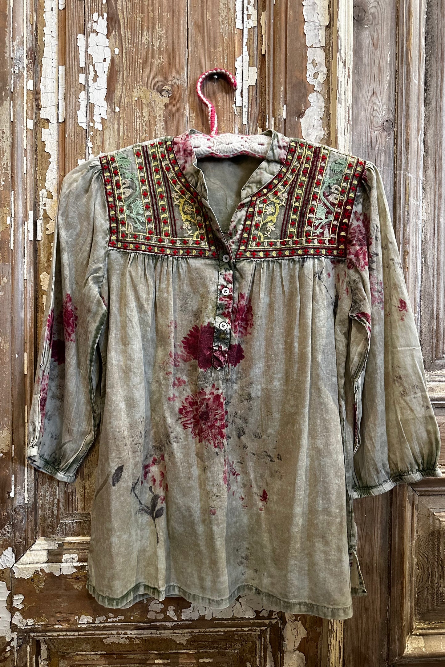 Embroidered Yoke Blouse
