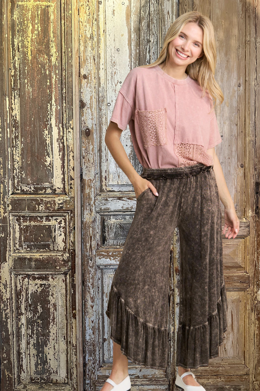 Mineral Knit Ruffle Pants