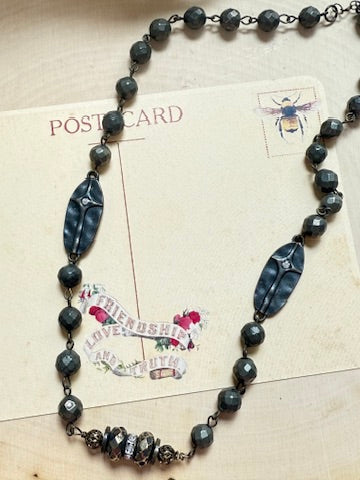 Vintage Grey Bead Necklace