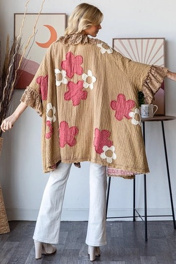 Washed Floral Patchwork Duster-9917