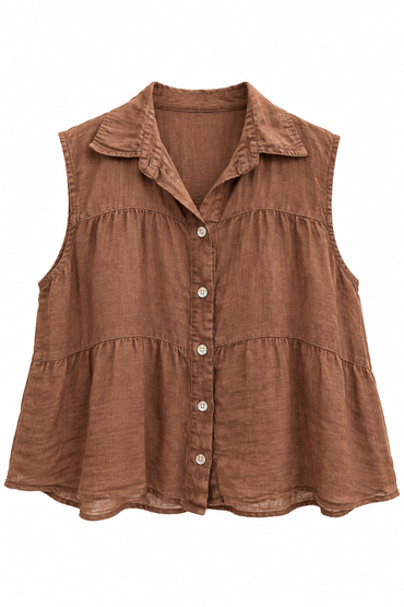 Sleeveless Linen Top
