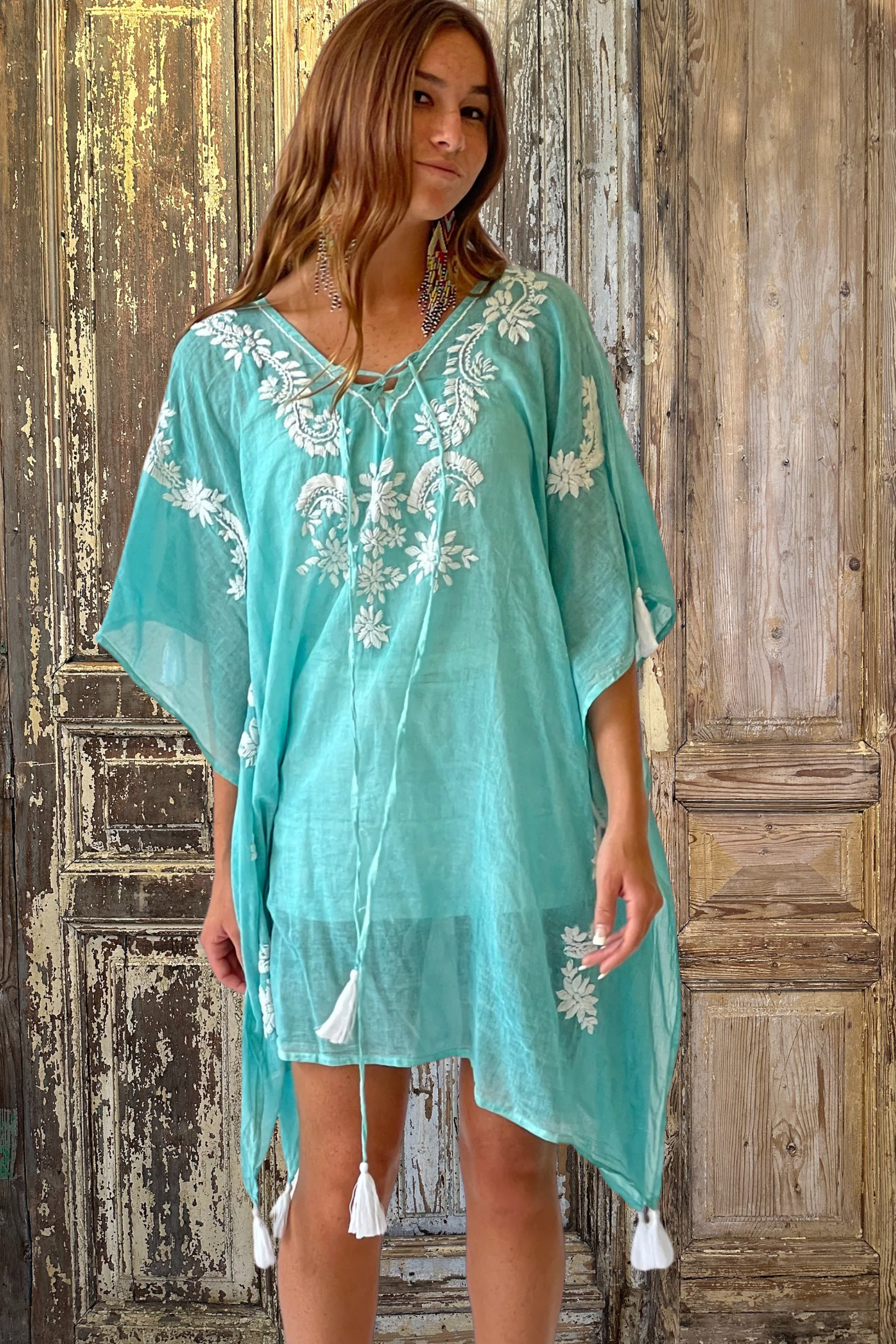 white christmas dresses Wrap Boho Dress / Sage Green main image 0
