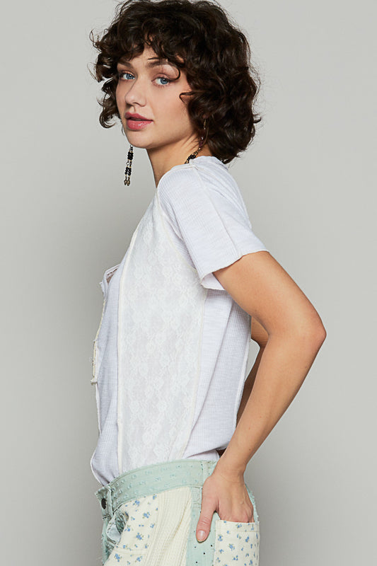 Lace & Knit Tee