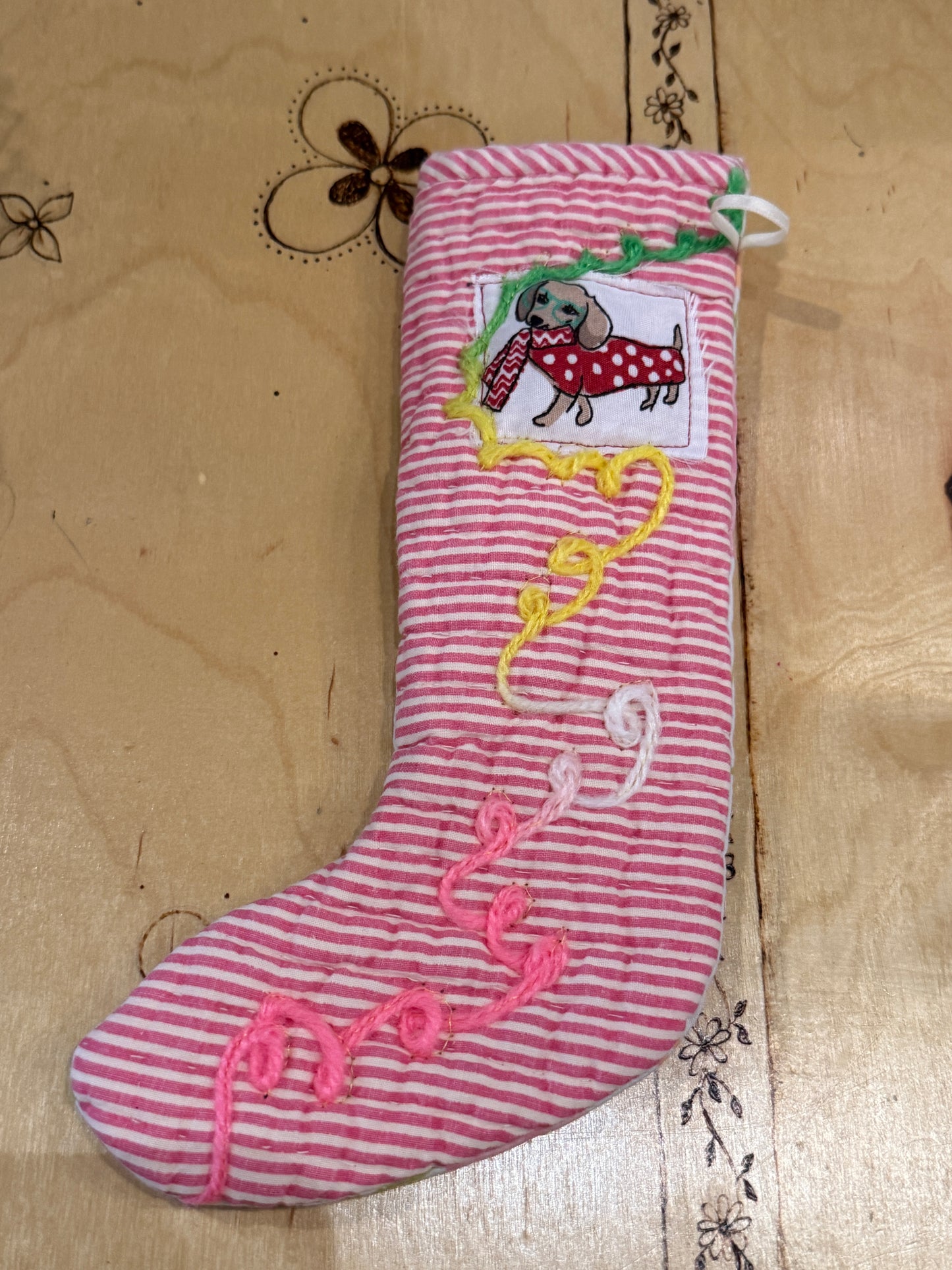 Striped Dog Mini Stocking