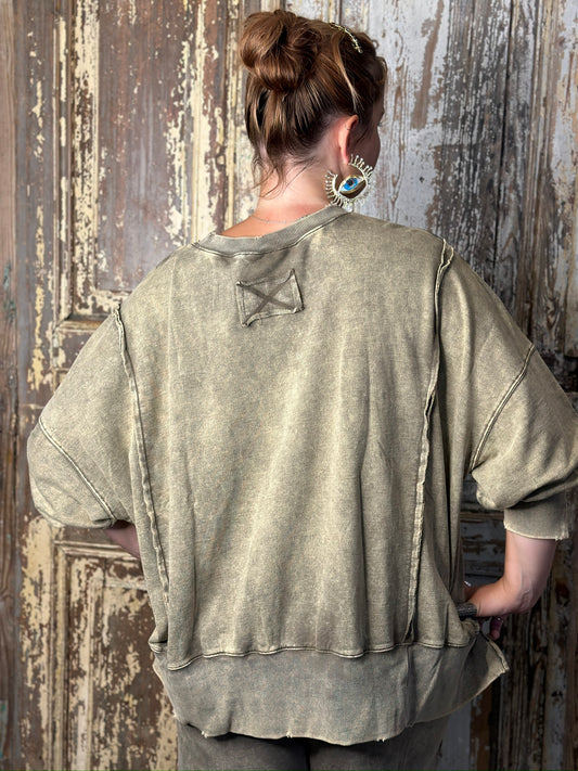 Split Cuff Sweatshirt-9871