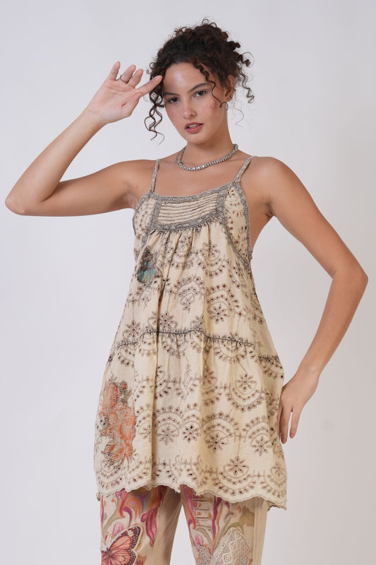Sleeveless Eyelet Tunic