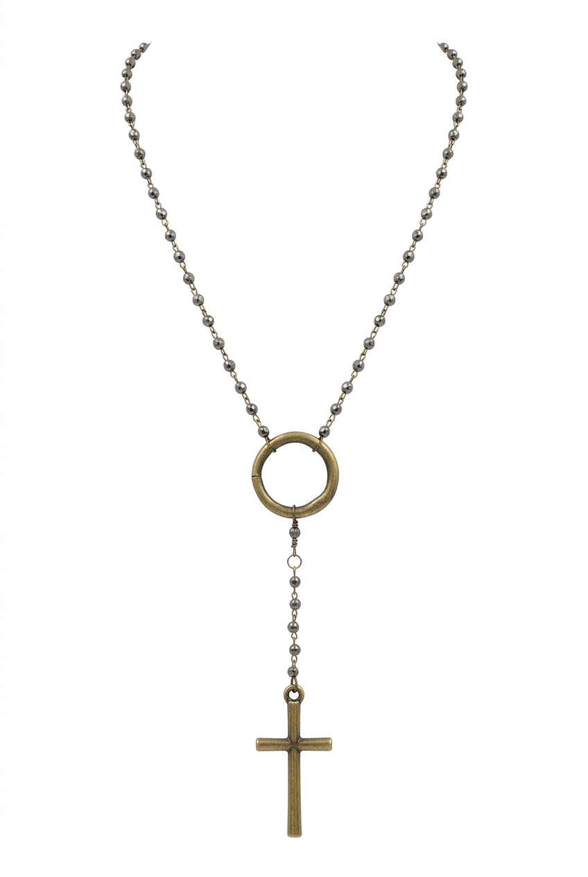 Mini Cross & Circle Necklace