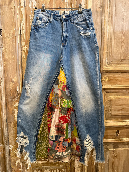 Size 3 Patched Denim Skirt