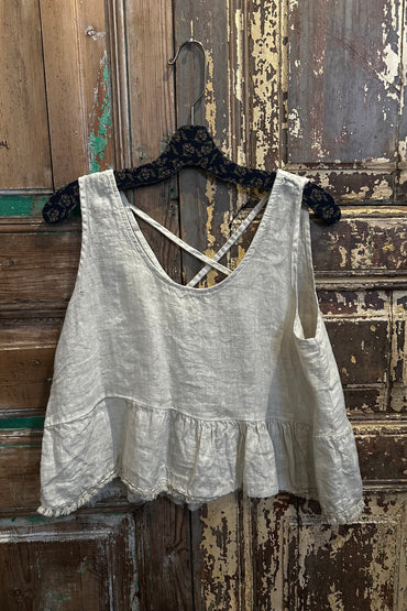 Cross Back Ruffle Top