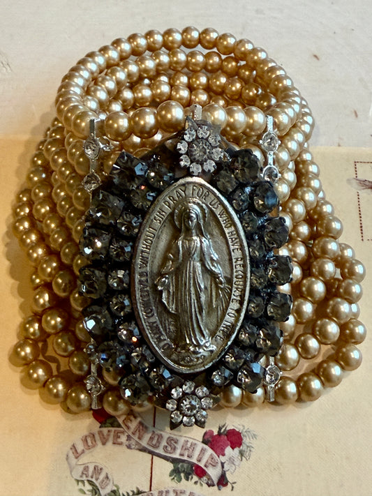 Religious Pearl Bracelet