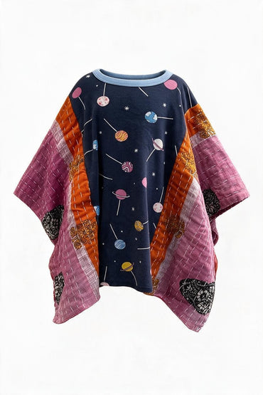 6y Up Cycled Pajama Poncho