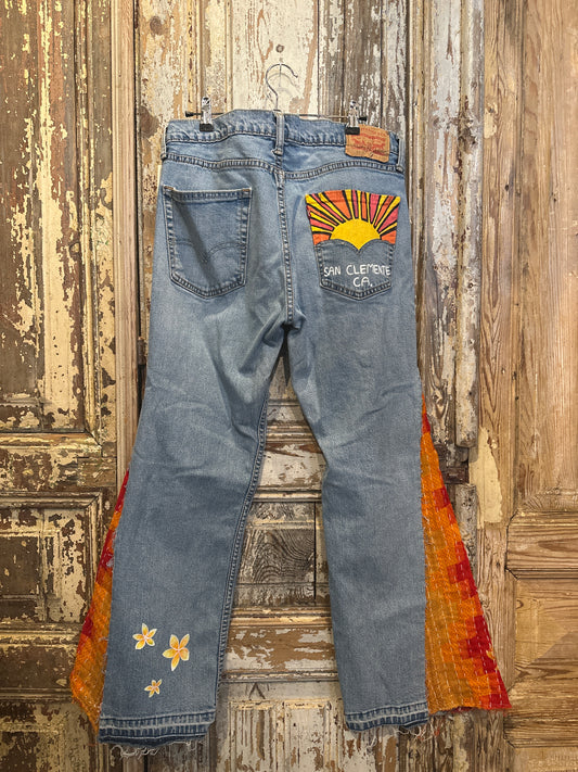 Painted San Clemente Bell Bottoms