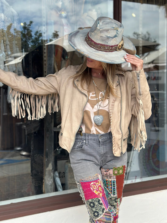 Distressed Painted Hat