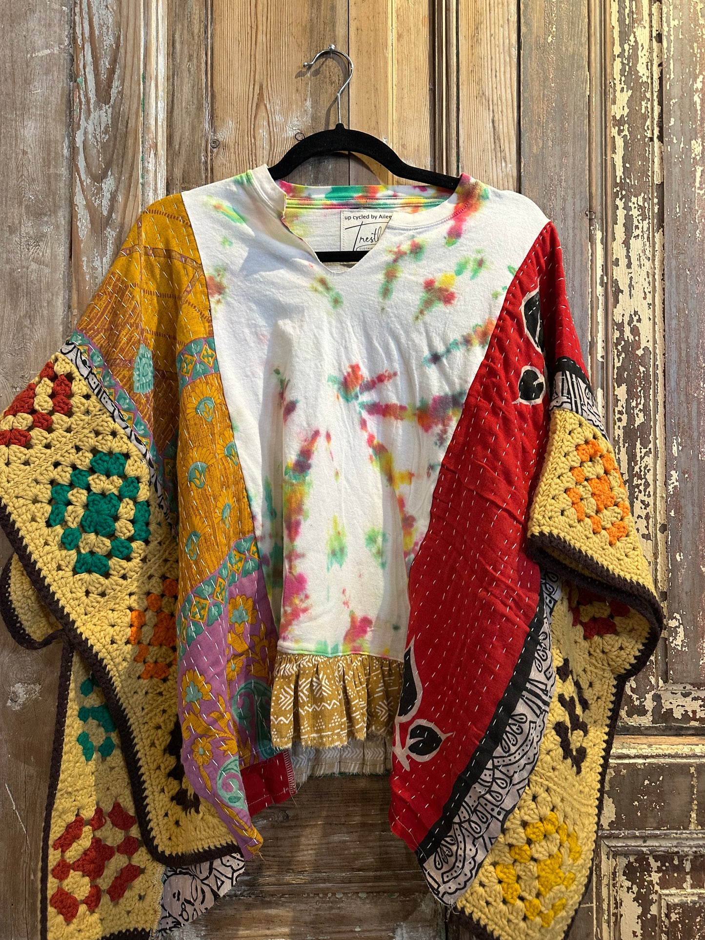 Ruffled Crochet Poncho