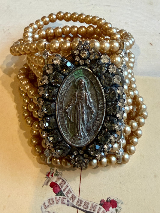 Religious Pearl Bracelet