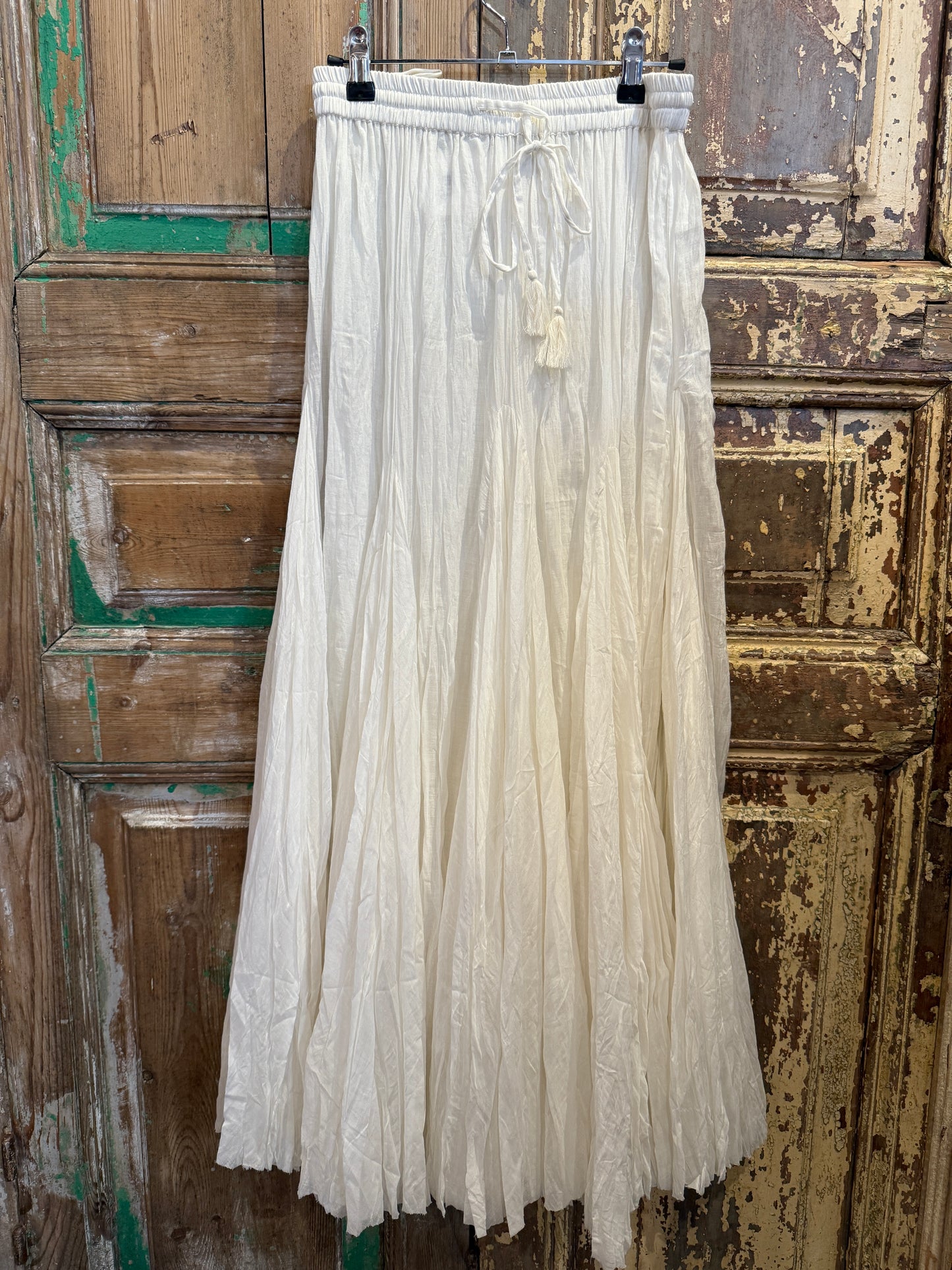 Cotton Long Flare Skirt