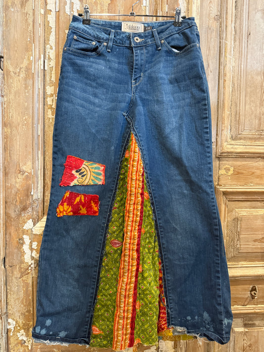 Size 27 Up Cycled Denim Skirt