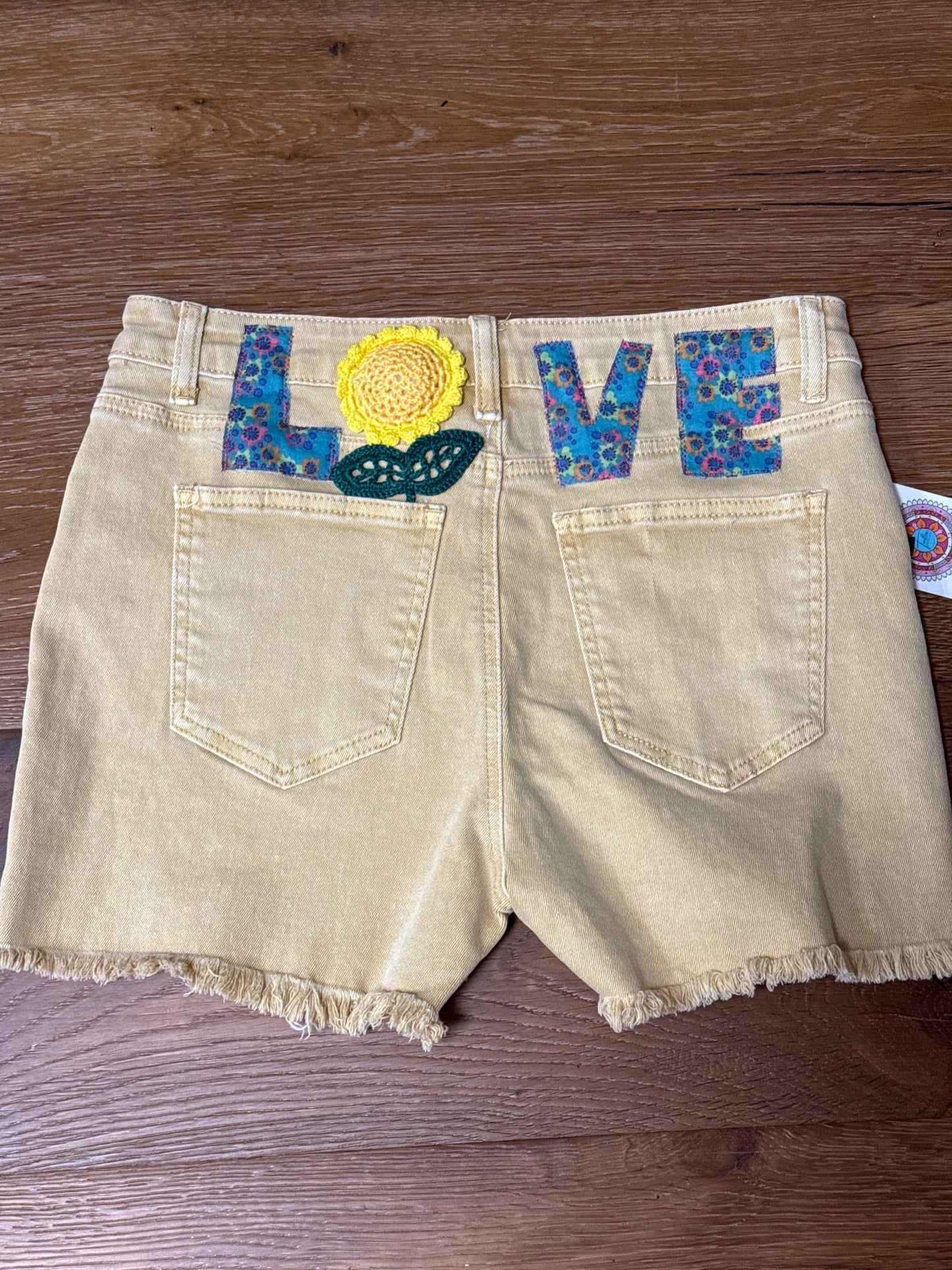 Medium Up Cycled Mineral Washed Love Shorts