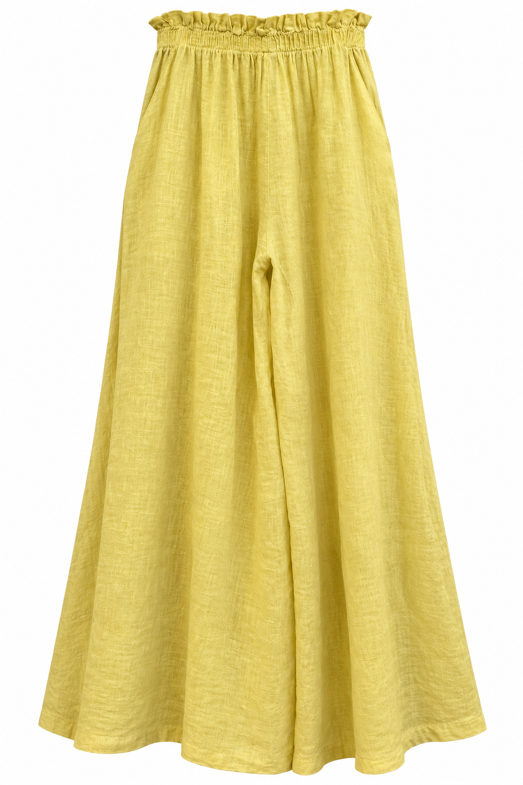 Drawstring Wide Linen Pants