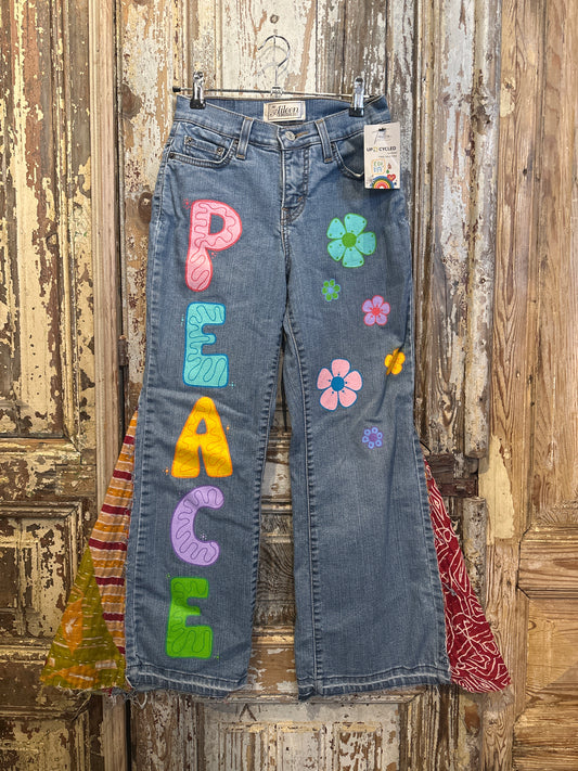 Painted Peace Bell Bottoms