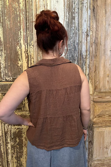 Sleeveless Linen Top