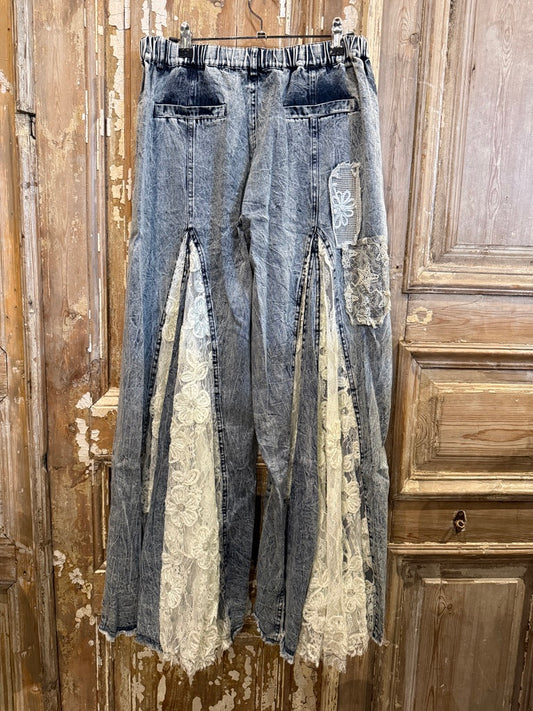 Lace Insert Denim