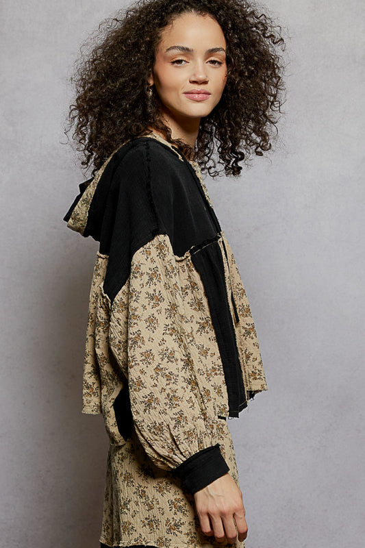 Floral Gauze Hoodie