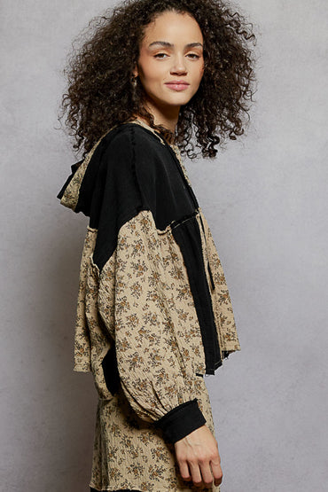 Floral Gauze Hoodie