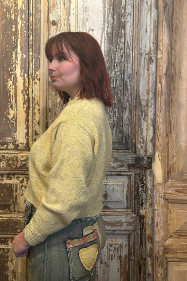 Yellow Lace Neck