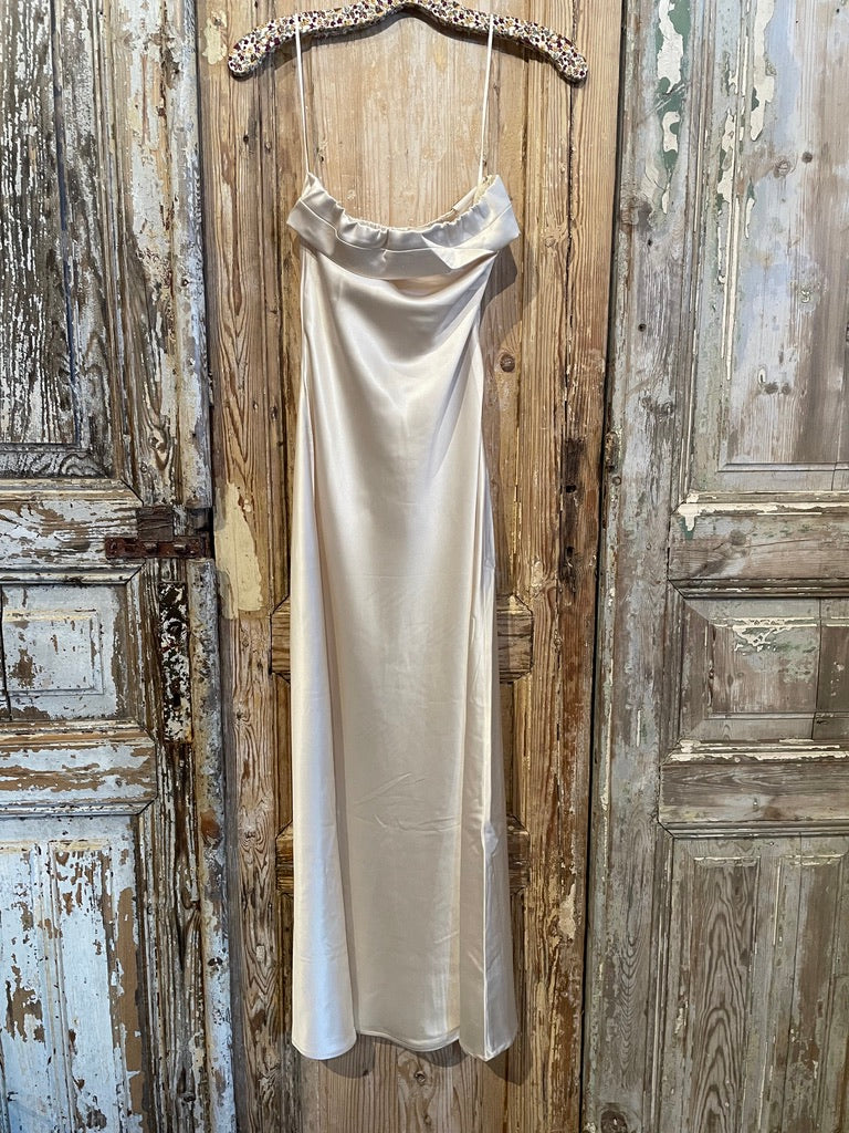 Satin Strapless Maxi