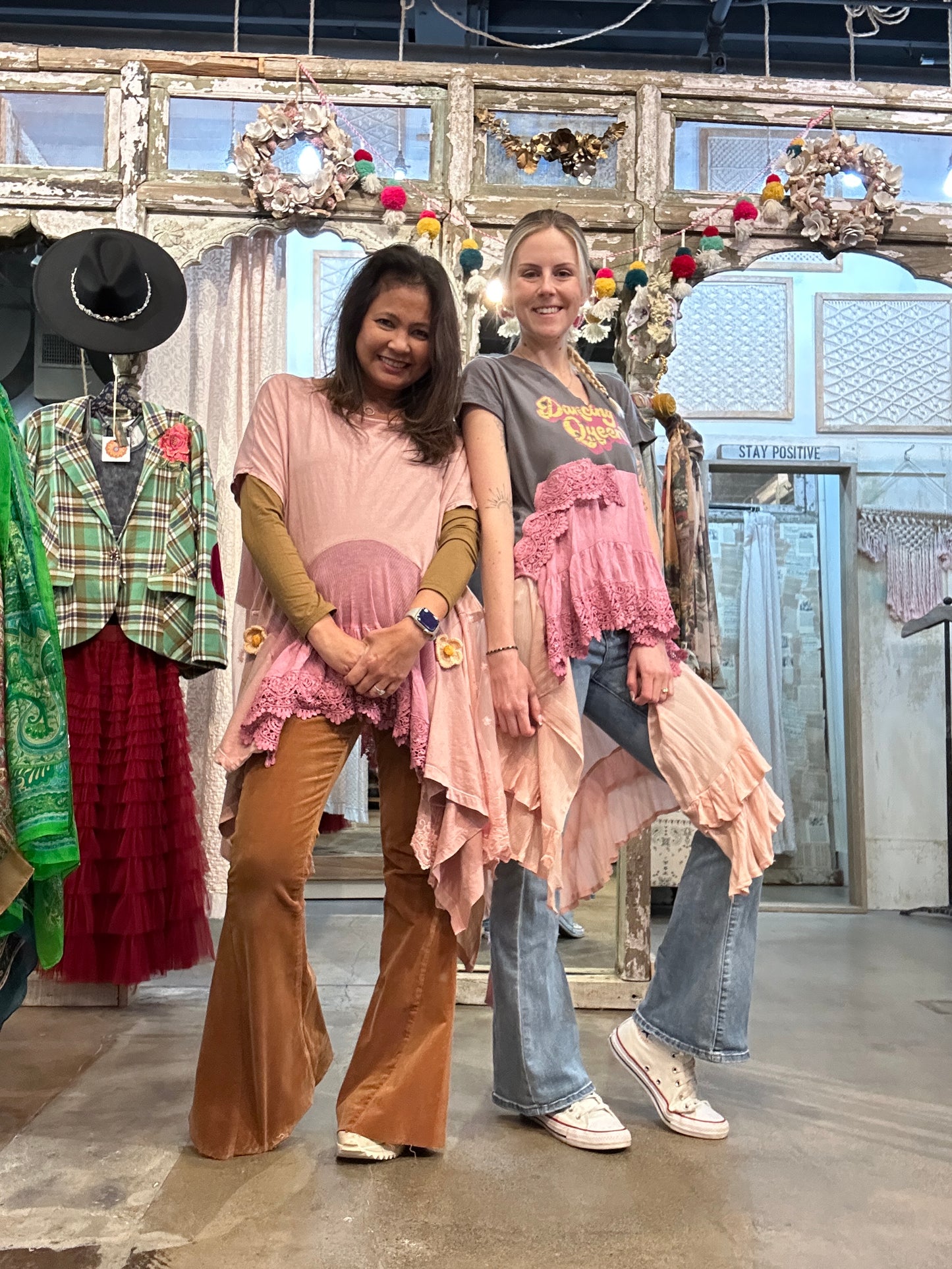 Pink Lace & Ruffle Tunic