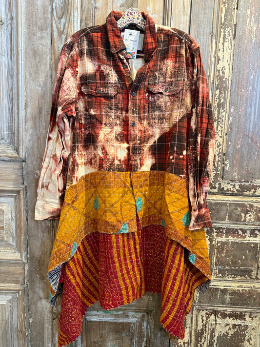 Flannel Kantha Tunic