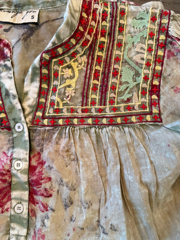 Embroidered Yoke Blouse