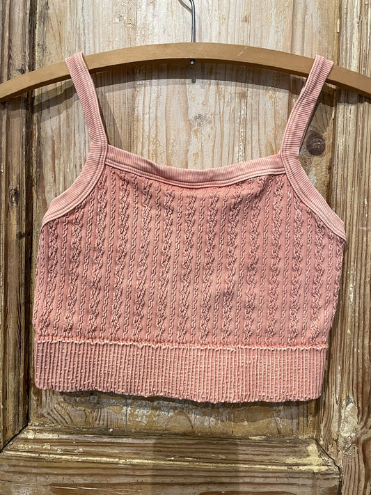 Cabled Cropped Cami-9501