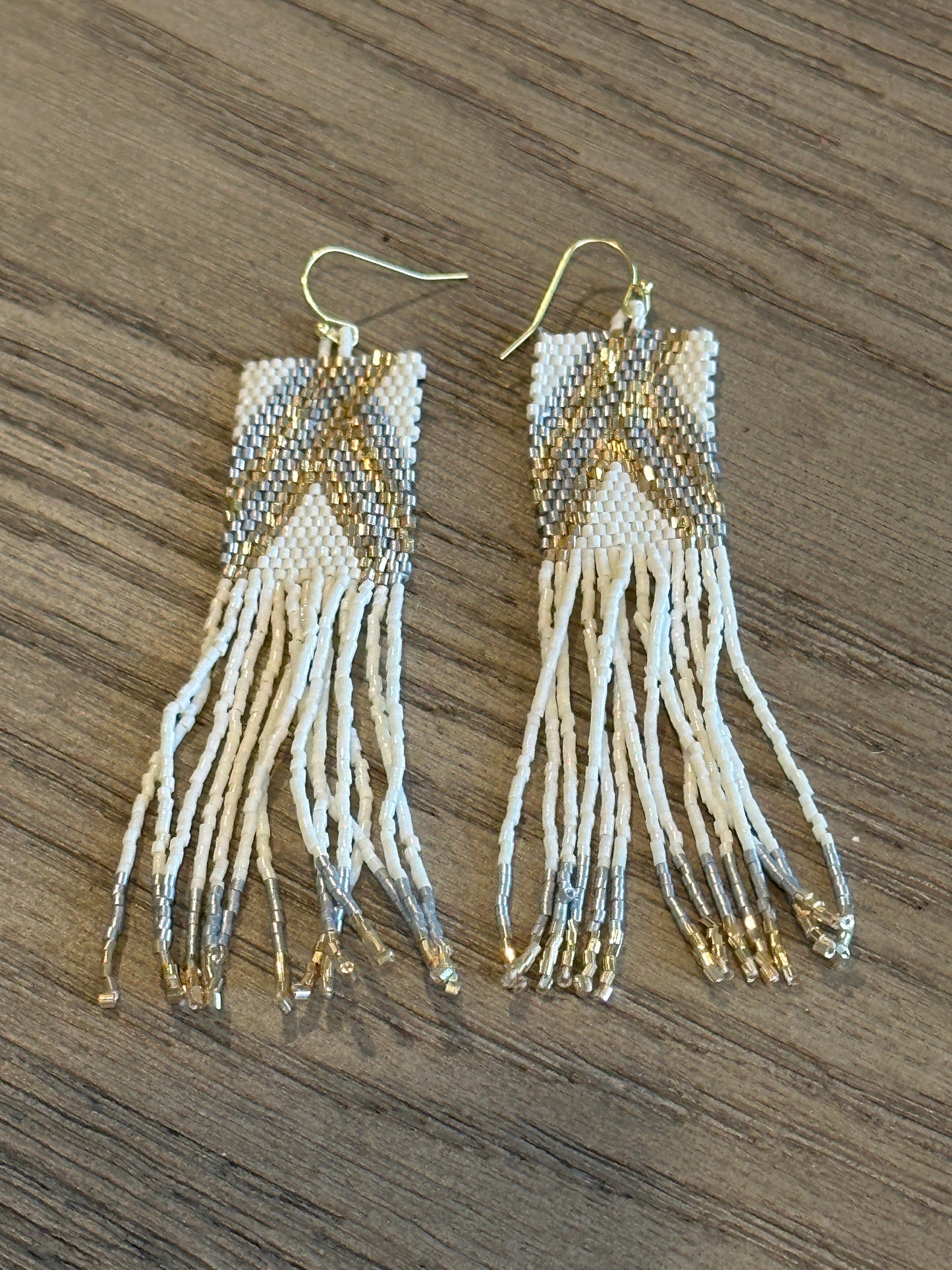 Rectangle Shimmer Seed Earrigns